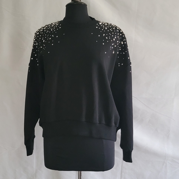 Cinq a Sept Sweatshirt W/embellishments Never Wore. Small 97% Cotton 3% Spandex - Picture 1 of 8